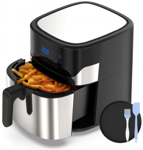 Freidora de aire Universal Blue 6006, digital, 6 litros, negro e inox